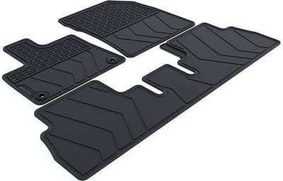 Rubber Automatten geschikt voor Peugeot Rifter - 2018-heden - 3-delig - Uitvoering: L1/L2 | 5-zits | Variabele stoelen | Bevestigingssysteem: Clips (met ovaal oog)
