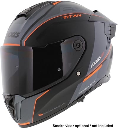 Axxis Hawk SV Evo Integraal helm Titan B4 mat zwart oranje grijs