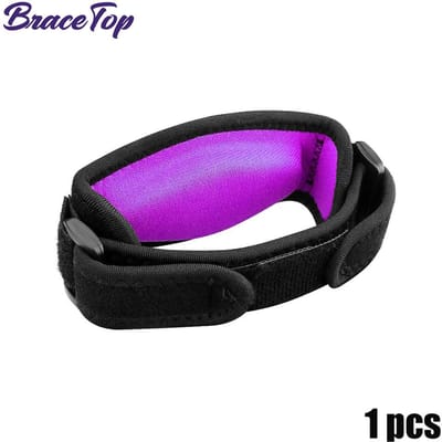 Bracetop Tenniselleboog Brace Elleboogpijnverlichting Geschikt Voor Tendinitis tennis en Golfer'S Elleboog Verstelbare Elleboogband Inclusief Compressiepad purple