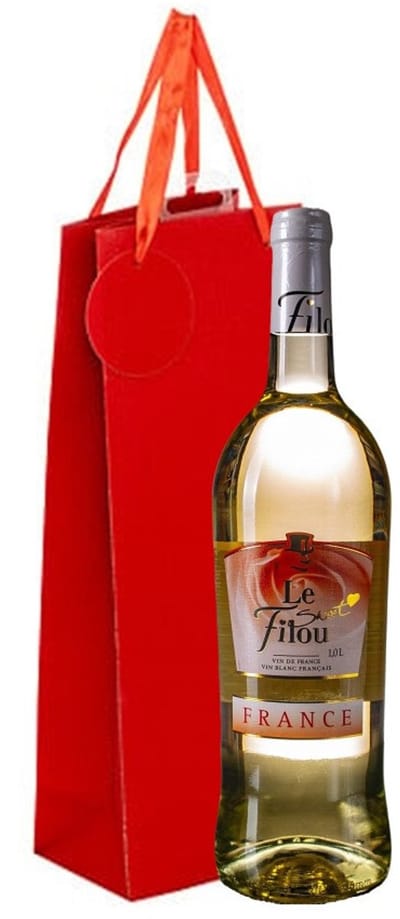 Cadeau tas verpakking voor 1 fles wijn/champagne - rood - papier met glitters - flessentasje