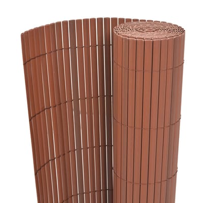 vidaXL - Tuinafscheiding - dubbelzijdig - 90x300 - cm - PVC - bruin