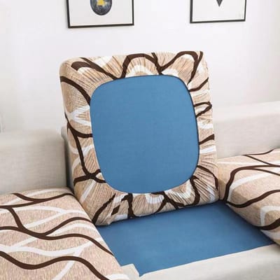 Housse de coussin de siège de canapé à impression florale, housse de protection élastique pour canapé d'angle, housse de siège de chaise Normal Size (S)-1pc gray