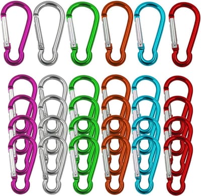 Mini Carabiner 5 cm - Aluminium Carabiner met Lock voor Sleutels, Rugzakken en Outdoor Activiteiten - Verpakking van 30 Stuks