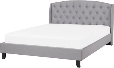 BORDEAUX - Tweepersoonsbed - Lichtgrijs - 160 x 200 cm - Polyester