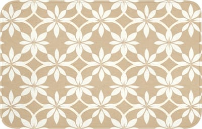 WC mat 80x50 cm - Antislip - Bloemen - Patroon - Beige - Toiletmat - Vloermat - Douchemat - Toilet tapijt - Toiletmatten