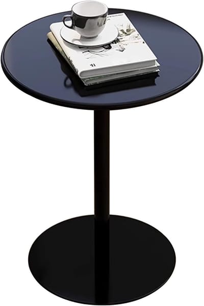 Kleine bijzettafel - Moderne bartafel - Ontbijt en borrel - Stabiele ronde voet - 40x62cm - Zwart