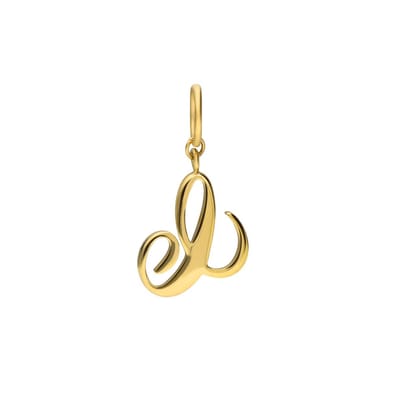 Lucardi Dames Stainless steel goldplated letterhanger voor dames - Hanger - Staal - Goudkleurig