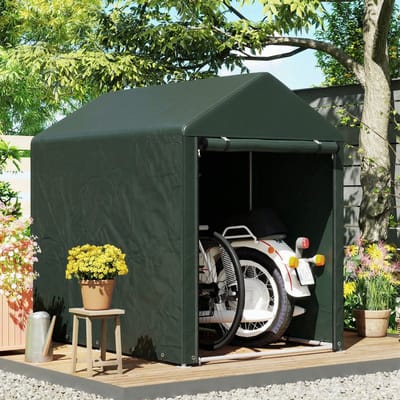 Tuinhuis met Schuin Dak – Gereedschapsschuur - Multifunctionele tuinhuis - Fietsschuur - 120 x 179 x 165 cm - Outdoor Tuinopslag - Voor Achtertuin, Terras en Grasveld - Weerbestendig - Groen