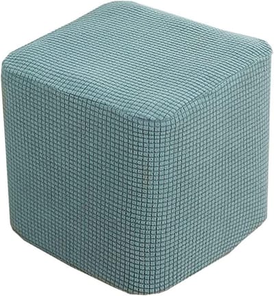Voetenbank Hoes - Poefhoes Krukhoes - Meubels Beschermen - Zacht Stretch Materiaal - 30x25cm - Groen