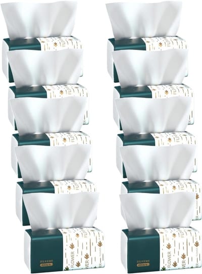 Draagbare zakdoeken - Zachte papieren tissues - Gezichtsreiniging en reizen - 4-laags absorberend papier - 175 x 14 cm