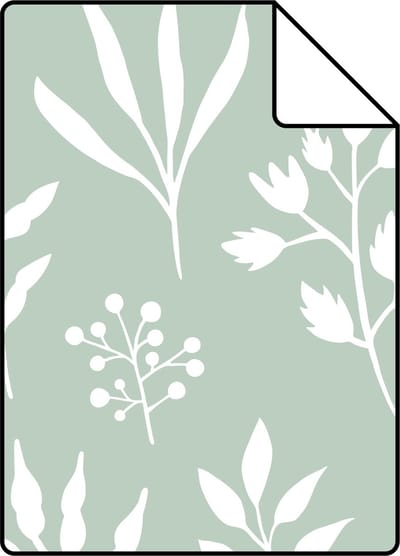 Proefstaal ESTAhome behang bloemmotief in Scandinavische stijl mintgroen - 53 cm x 10.05 m - 139085-S