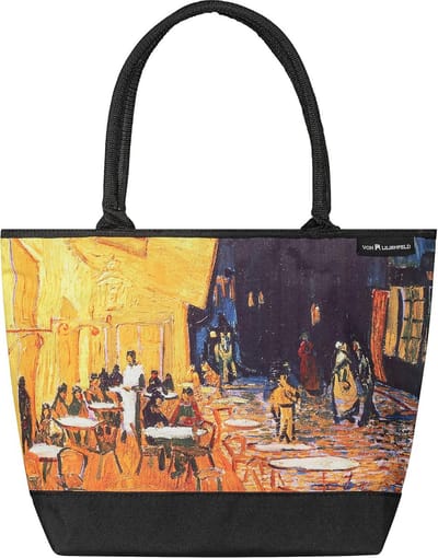 Dameshandtas Shopper 42 x 30 x 15 cm Strandtas Handvat Vincent van Gogh Night Cafe Multicolour