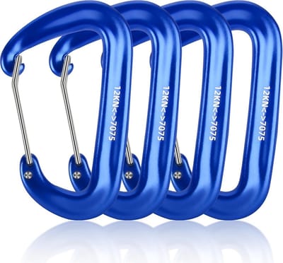 Set van 4 Zware Aluminium Karabijnhaken 12 kN - Ideaal voor Kamperen en Buitenactiviteiten