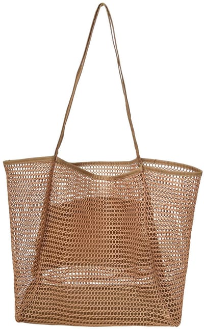 Dailygoods - Strandtas voor Dames, Draagtas, Grote Mesh-Strandtas met Ritssluiting, Shopper, voor Strand, Familie, Reizen, Shopper