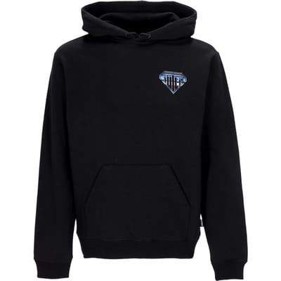 Heren hoodie met metalen logo zwart