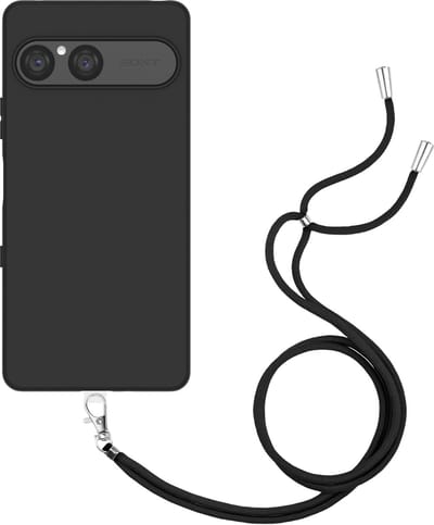 Just in Case hoesje met koord geschikt voor Sony Xperia 10 VII Hoesje met Koord - Flexibele Case - Zwart