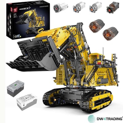 DW4Trading Liebherr R9800 Mining Graafmachine met Rupsbanden Draadloos Bestuurbaar met 6 Motoren - 4767 Stuks - Compatibel met Grote Merken