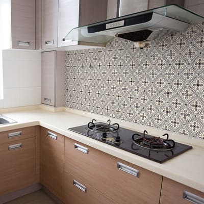 Zelfklevende tegelmuurstickers voor keuken en badkamer - 60 cementtegelstickers, Azulejos Arita-stijl - 60 stickers, 20x20 cm