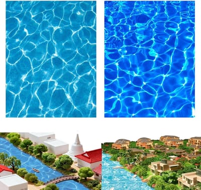 Kunstmatige Watergolfbasis voor Model Landschappen, DIY Decoratie met Miniatuur Water Effecten, Set van 5 Stuks, Ideaal voor Rivieren en Meren, 29.5 x 10 cm