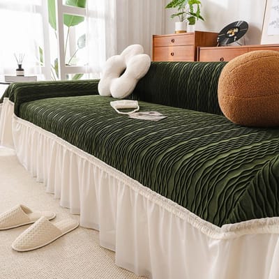 Fluwelen Bankhoes Stof, High-end, Anti-krab van katten, Crème Stijl Bankhoes, Winter Volledige Dekking Bankdeken, Bankhanddoek 180*130cm