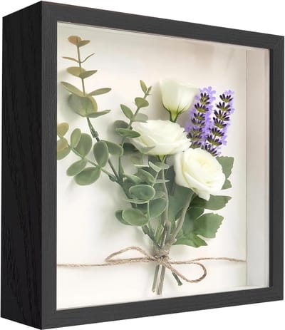 SnelShoppen - 3D-fotolijst om te vullen 22x22 cm, 3D-objectlijst voor wand- en bureaudecoratie, diepe fotolijst voor bruidsboeket en DIY kunstwerken,