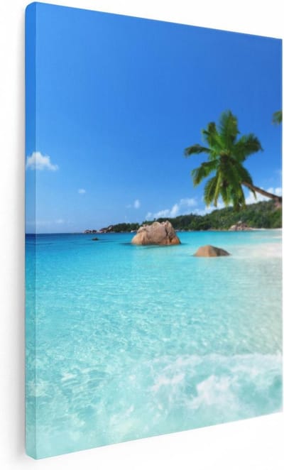 Artaza Canvas Schilderij Zee - 30x40 cm - Klein - Wanddecoratie Strand - Muurdecoratie Turkoois Water - Kamer Accessoires Tropisch
