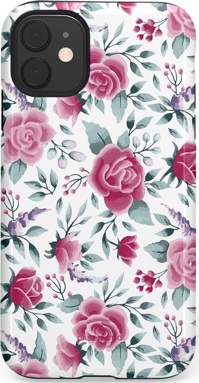 Casetastic Hoesje Geschikt voor Apple iPhone 11 - Stijlvolle Beschermende Duo-layer Case - Paarse Bloem Pracht