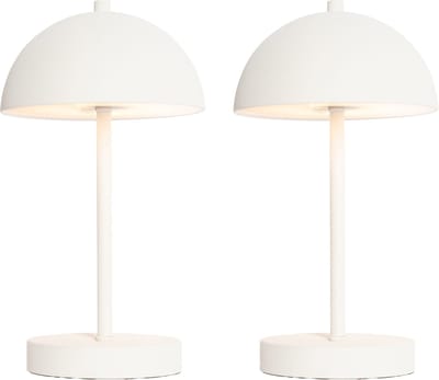 QAZQA keira - Moderne Dimbare LED Draadloze Oplaadbare Tafellamp USB met Dimmer - 2 stuks - H 29.3 cm - Wit - Buitenverlichting