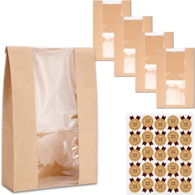 Purepeak Broodzakken Set 50 Stuks - Wegwerp Broodzak - Papier - Voor Zelfgebakken Brood