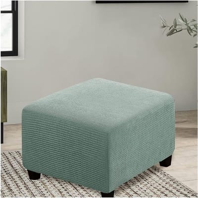 Stretch Hoes voor Vierkante Poef - Wasbare en Antislip Voetenbank Hoes 50x50cm
