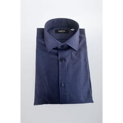 Baldinini Trend Blauwe Katoenen Herenoverhemd