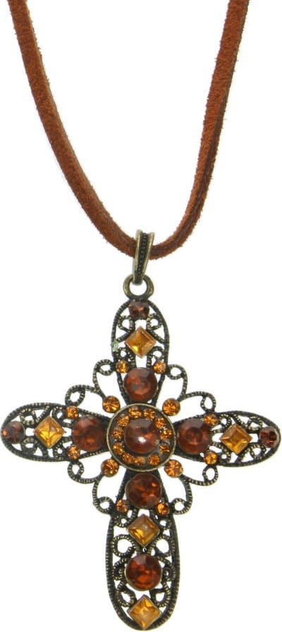 Behave - Ketting met kruis en steentjes - Bohemianlook voor dagelijks gebruik