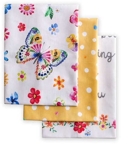 Dailygoods- Keukenhanddoeken Set van 3 - 100% Katoen - Zachte Absorberende Theedoeken - Multifunctionele Handdoeken - Lente/Zomer - 50 cm x 70 cm