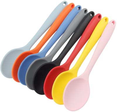 Dailygoods- Siliconen Lepelset 8 Stuks - Hittebestendig - Antiaanbak - Keukenlepels - Vaatwasserbestendig - Levendige Kleuren