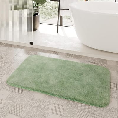 Badmat Porto Azzurro - Vloerkleed badkamer - Badkamer comfort - Pluizige zachte pool - 70 x 120 cm - Limoengroen