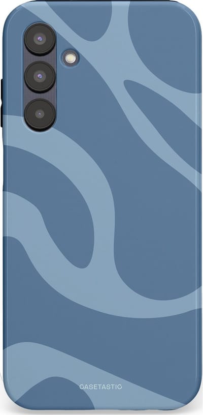 Casetastic hoesje geschikt voor Samsung Galaxy A25 - Dubbellaagse bescherming - Blauwe Water Golven - Fashion Case - Grijs Lichtblauw