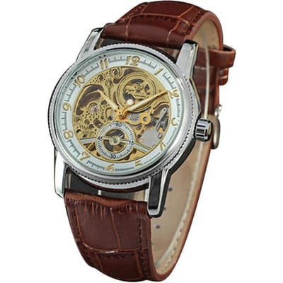 Montre Homme Alliage Forsining Cadran Personnalité Montre-Bracelet Mécanique Automatique (Blanc   Argent)