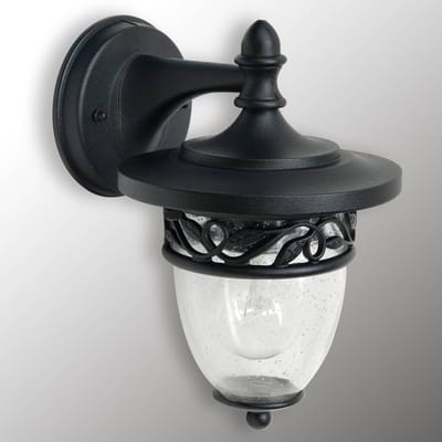 Landelijke Wandlamp - Steady Lighting - Metaal - Landelijk - E27 - L: 19.9cm - Voor Buiten - Woonkamer - Eetkamer - Zwart