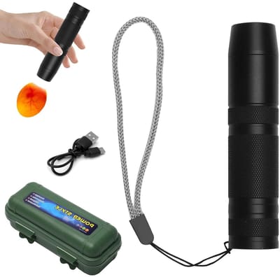 Krachtige LED Eiertester voor Hatching Eieren met USB-C Opladen, Aluminium Behuizing en Opslagdoos, Ideaal voor Broeden, Biologie Onderwijs en Eieren Controle