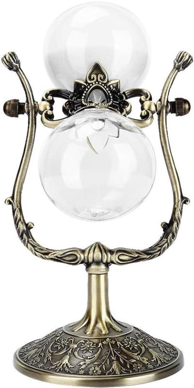 Zandloper Timer van Metaal en Glas - Vintage Design - 15 Minuten - Decoratie voor Studie, Keuken en Kamer