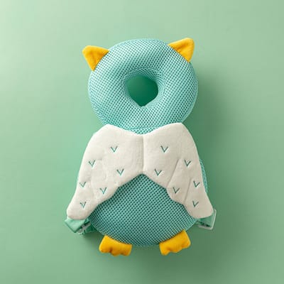 DW4Trading Baby Hoofdbeschermer Uil - Veiligheidskussen - Valrugzak - 3D Ademend - Peuter