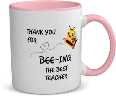 Akyol - docent cadeau - koffiemok - theemok - roze - Docent - meester en juffen cadeau - docent - collega cadeau - verjaardag - cadeau - afscheidscadeau - geschenk - leuke cadeau - kado - gift - juffendag - meesterdag - 350 ML inhoud
