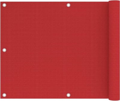 Balkonscherm - Inkijkbescherming balkon - Privacy creëren - Schimmel- en uv-bestendig - 75 x 600 cm - Rood