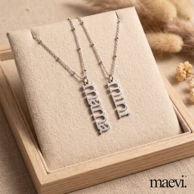 Maevi® Mama & Mini Ketting Set - Kleur: Zilver - Luxe Ketting voor Moeder & Kind - Lengte: 45 CM & 35 CM - Roestvrijstaal / RVS / Stainless Steel - Verkleurt Niet - Hoge Kwaliteit - Cadeau voor Moeder & Dochter / Zoon - Inclusief Luxe Verpakking