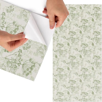 Tulup Meubelfolie - Botanisch werk Meubelfolie - 75x150 cm - Groente Meubelfolie - Plakfolie Meubels - Scandinavisch Meubelfolie - Decoratiefolie Zelfklevend - Slaapkamer decoratie - Bloemen en planten