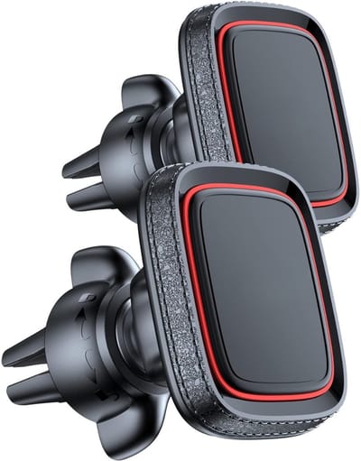 Famanu – Magnetische telefoonhouder voor auto ventilatierooster, set van 2, sterke magneten, 360 graden draaibaar