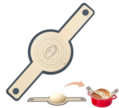 Ronde siliconen broodriemen - Siliconen broodmand - - Broodbakmat - Broodmat - Met lange handgreep - Antiaanbaklaag en gemakkelijk schoon te maken - 56*21*0.04 cm - Geschikt voor bakken, brood verplaatsen, enz. - Grijs, bruin