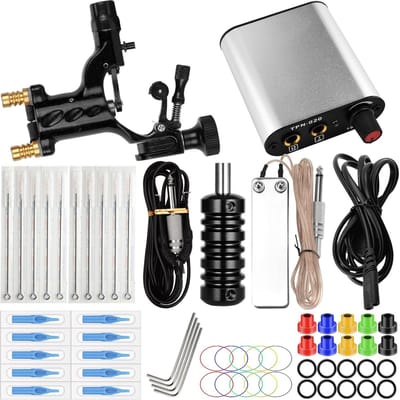 Dailygoods- Tattoomachineset Lichtgewicht - Professionele Tattoo Machine - Tattoo Accessoires - Voeding - 10 Tattoo Naalden - Schokabsorberend Ontwerp - Tattoo Set