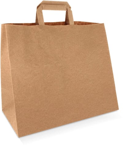 Papieren tassen kraft 90 gr. 32+17x29cm Groot (300 stuks)