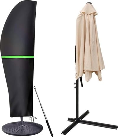 JGS ® Weerbestendige Beschermhoes voor Tuinparasol met Lange Rits en Trekkoord